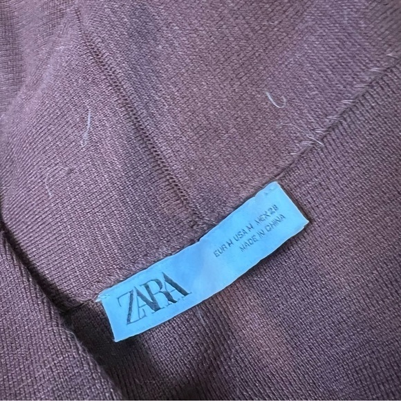 Zara Brown Knit Trench Coat with Belt - Picture 11 of 16